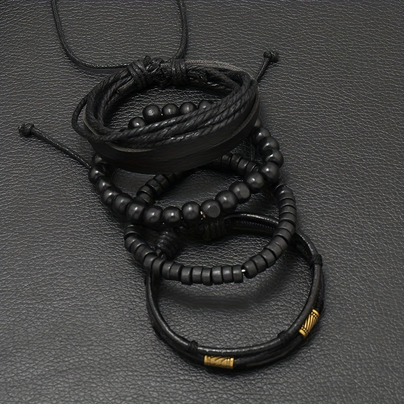 Men's Woven Leather Bracelet Unisex